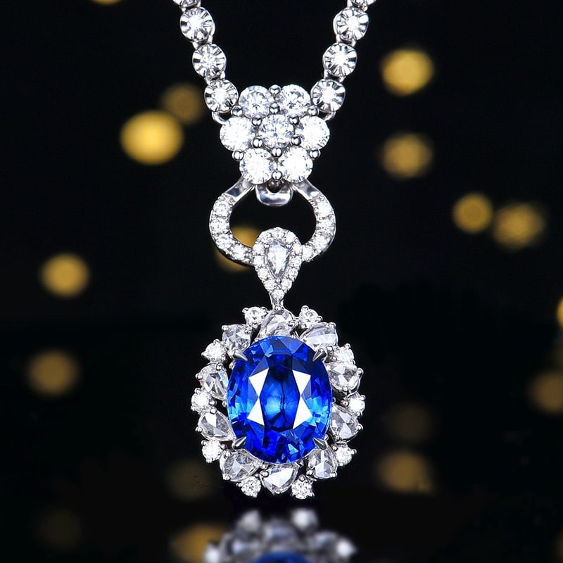 14k Gold 4.32 Ctw Natural Sapphire & Diamond Ring/pendant( Without Chain ) - 5