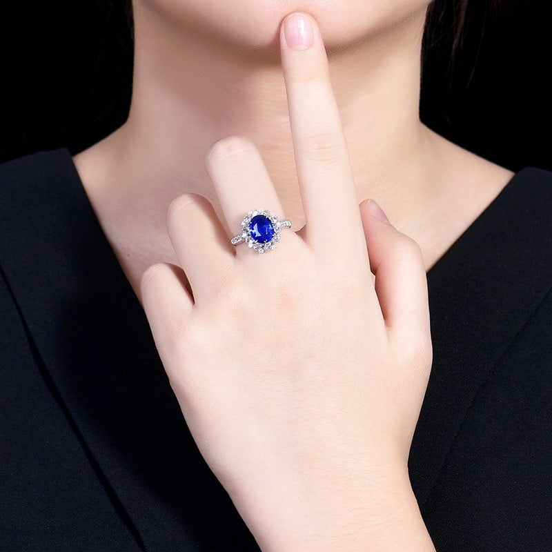 14k Gold 4.32 Ctw Natural Sapphire & Diamond Ring/pendant( Without Chain ) - 7