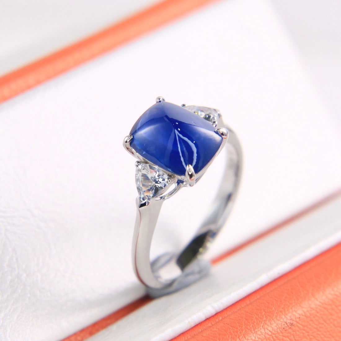 14k Gold 4.48 Ctw Natural Sapphire & Sapphire Ring - 7