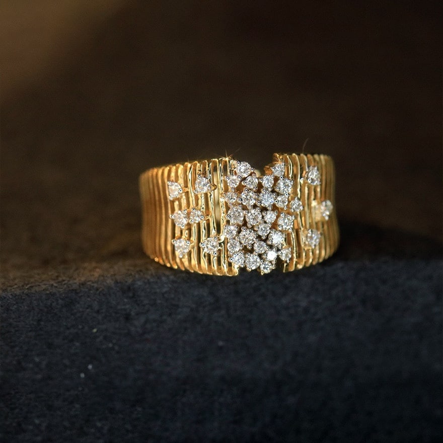 14k Gold 0.4 Ct Natural H Diamond Ring - 3