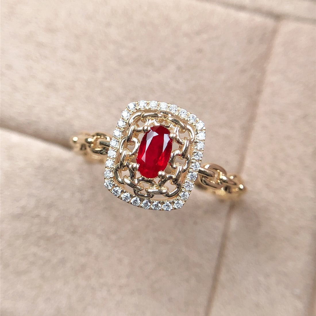 14k Gold 0.40 Ctw Natural Ruby & Diamond Ring - 3