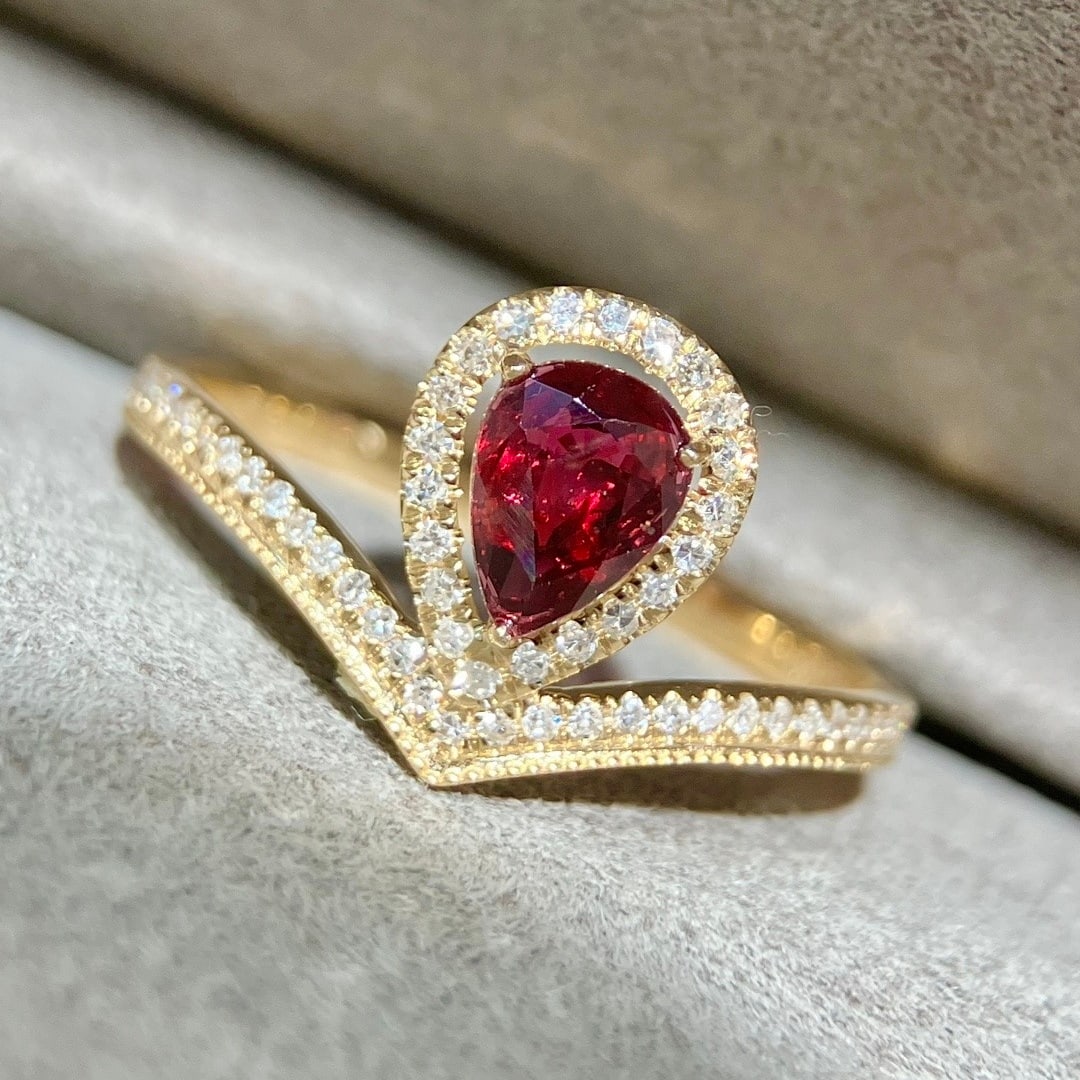 14k Gold 0.76 Ctw Natural Ruby & Diamond Ring - 3