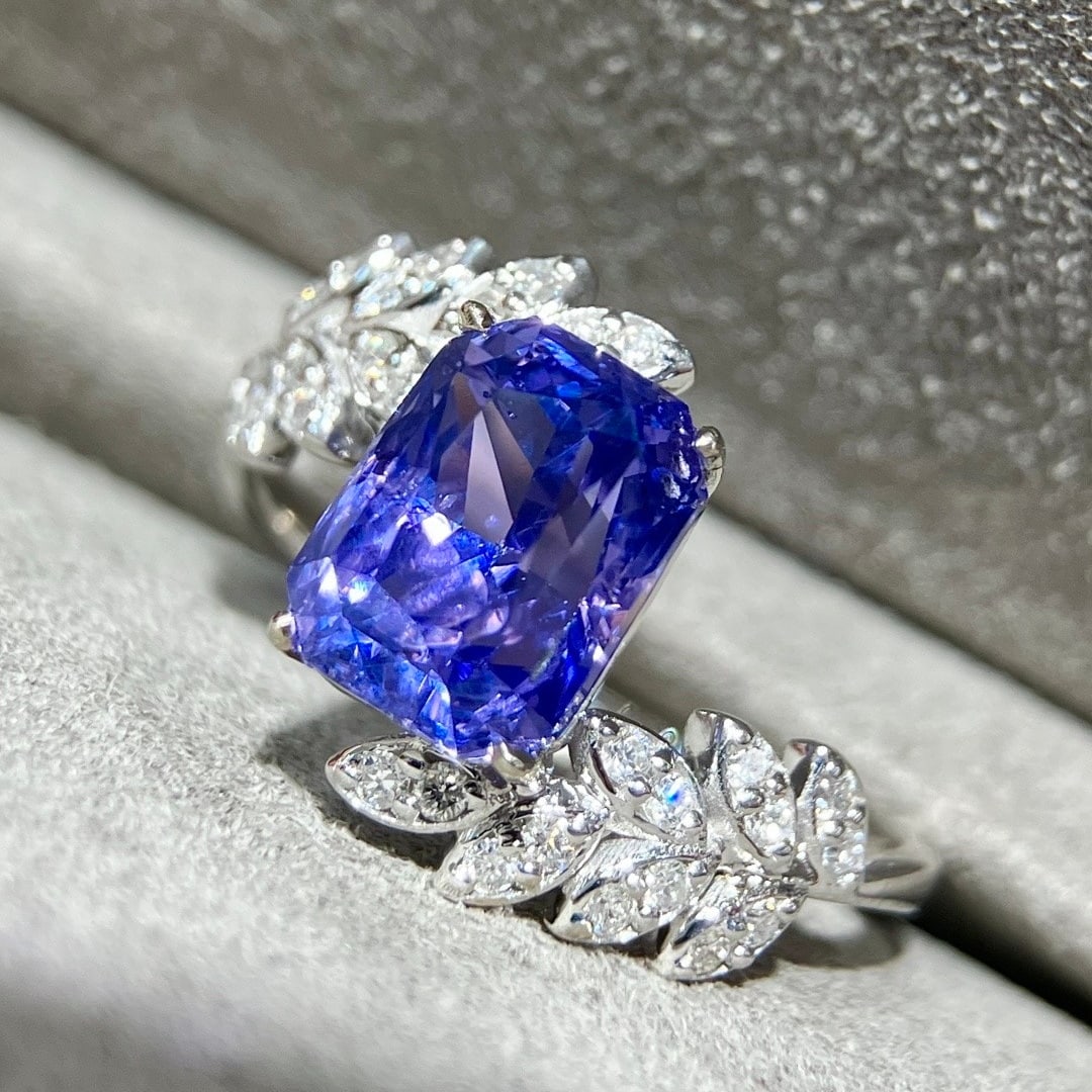 14k Gold 3.18 Ctw Natural Sapphire & Diamond Ring - 2