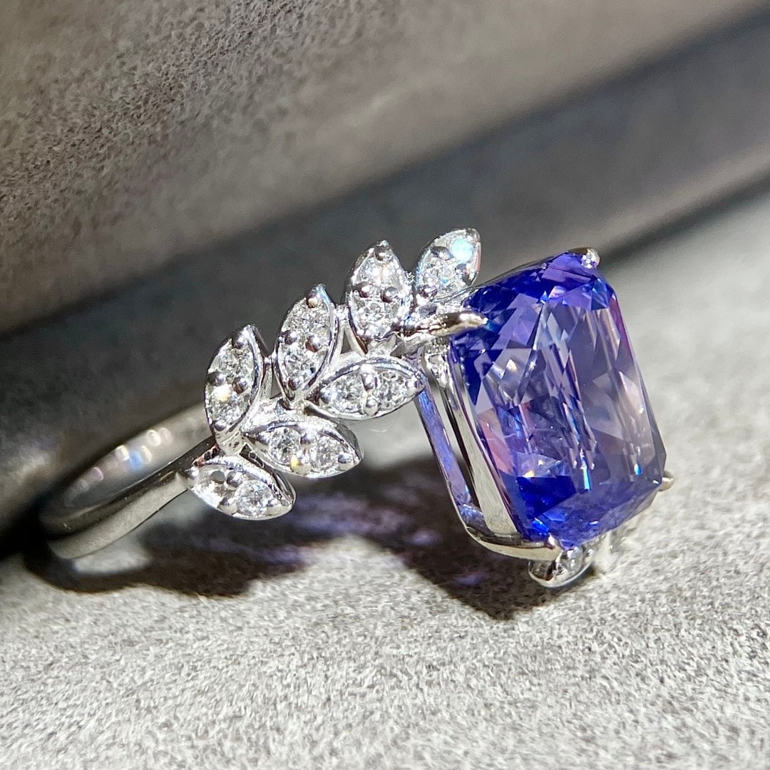 14k Gold 3.18 Ctw Natural Sapphire & Diamond Ring - 6