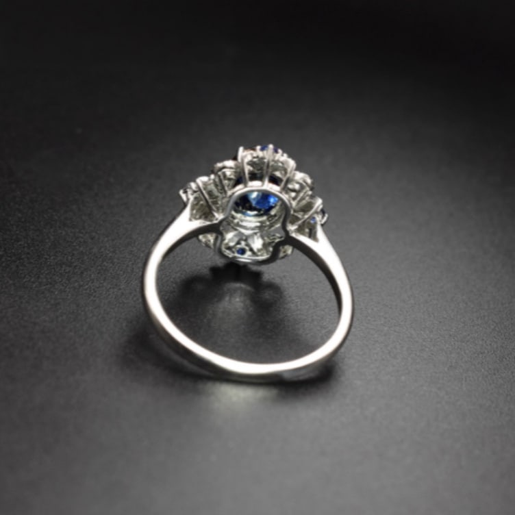 14k Gold 2.12 Ctw Natural Sapphire & Sapphire Ring - 3