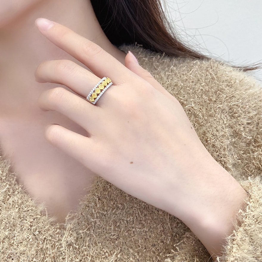 14k Gold 1.15 Ctw Natural Yellow Diamond & Diamond Ring - 3