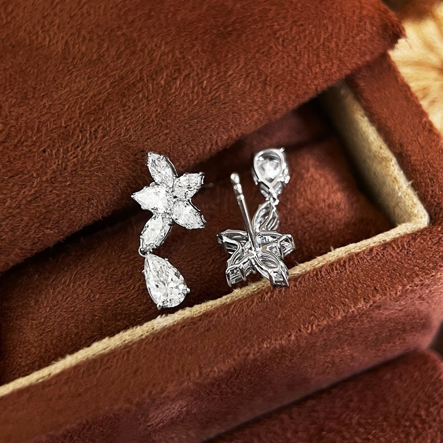 14k Gold 2.1 Ct Lab Grown Diamond Earrings - 4