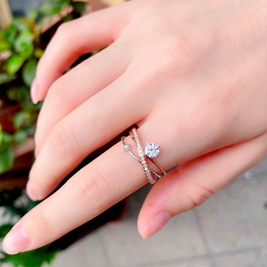 Gia Certified 14k Gold 0.30 Ct Natural G Si2 Round Diamond Ring - 6