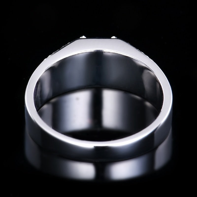 14k Gold 1.09 Ctw Natural Sapphire & Diamond & Men¡¯s Ring - 5