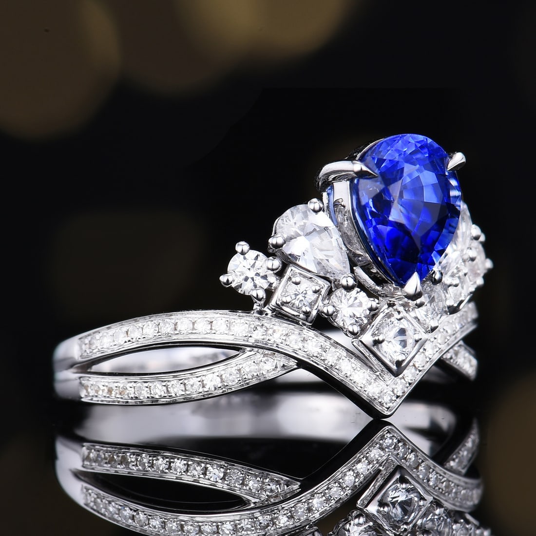 14k Gold 1.33 Ctw Natural Sapphire & Diamond Ring - 3