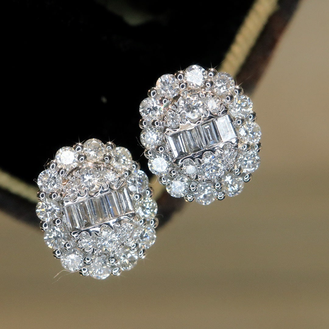 14k Gold 1 Ct Natural H Diamond Earrings - 2