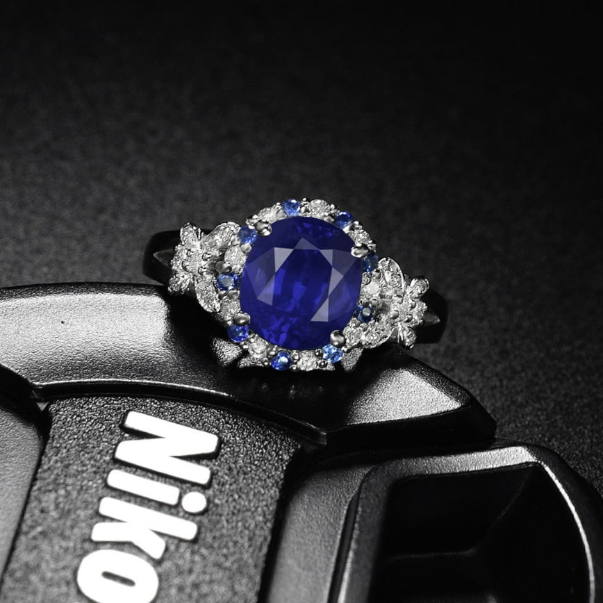 14k Gold 2.37 Ctw Natural Sapphire & Diamond Ring - 2