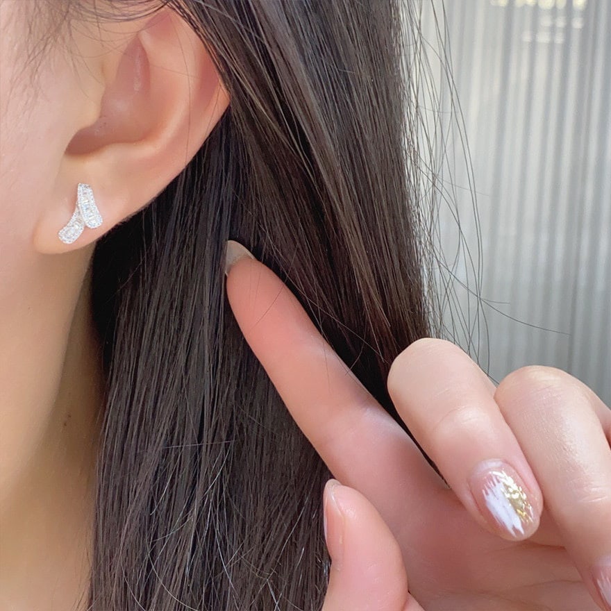 14k Gold 0.34 Ct Natural H Diamond Earrings - 4