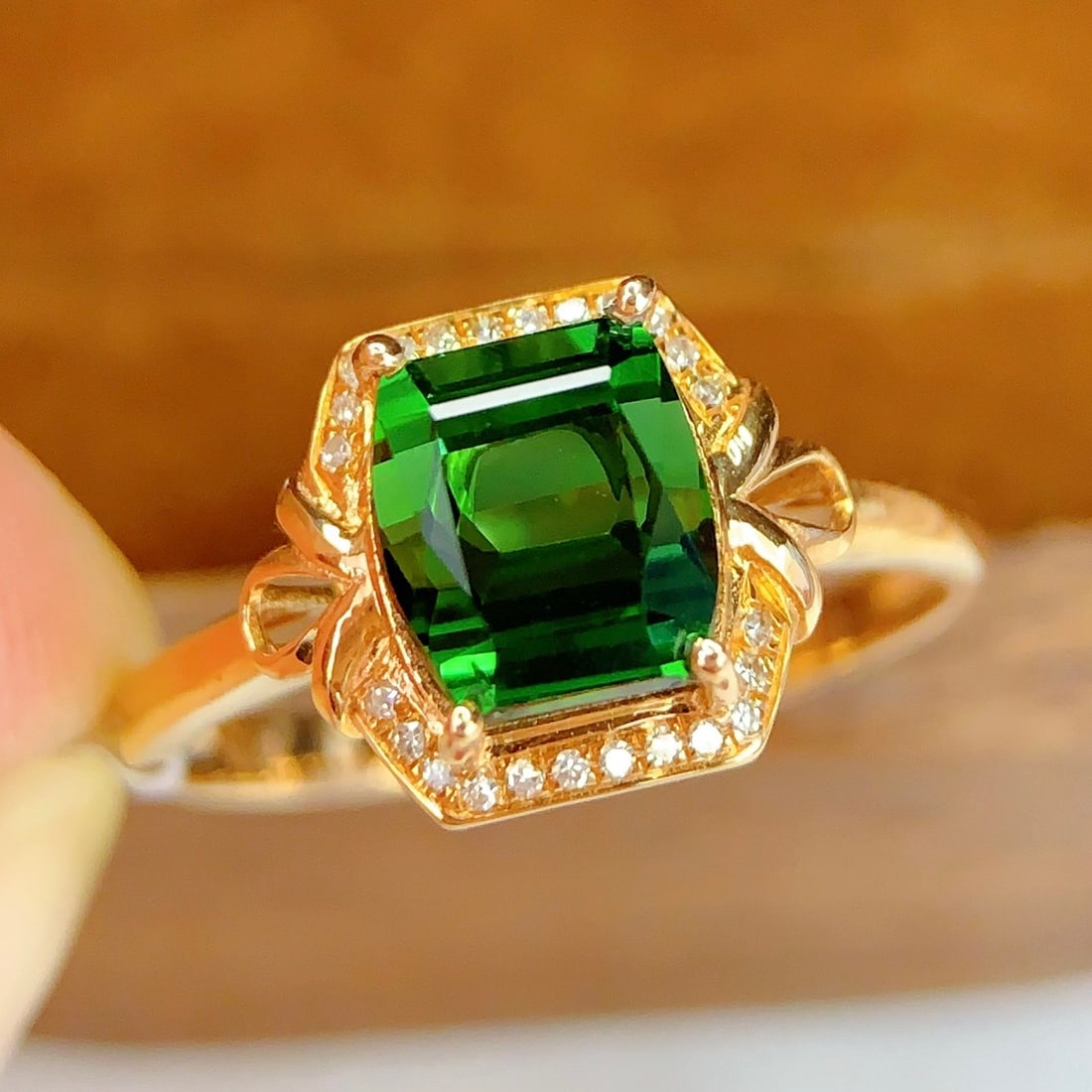 14k Gold 2.68 Ct Natural Tourmaline & Diamond Ring - 3