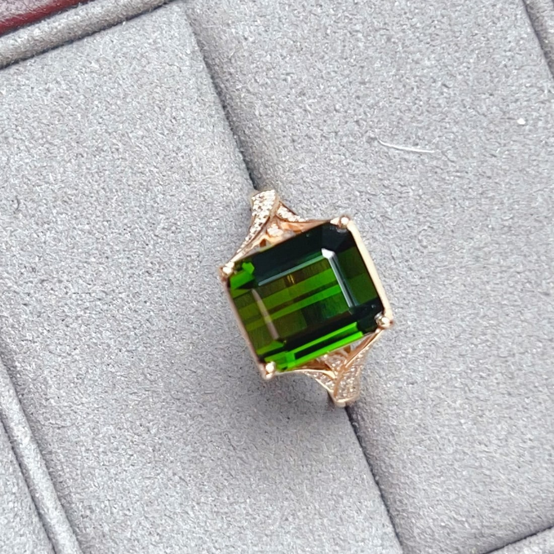 14k Gold 5.61 Ctw Natural Tourmaline & Diamond Ring - 4