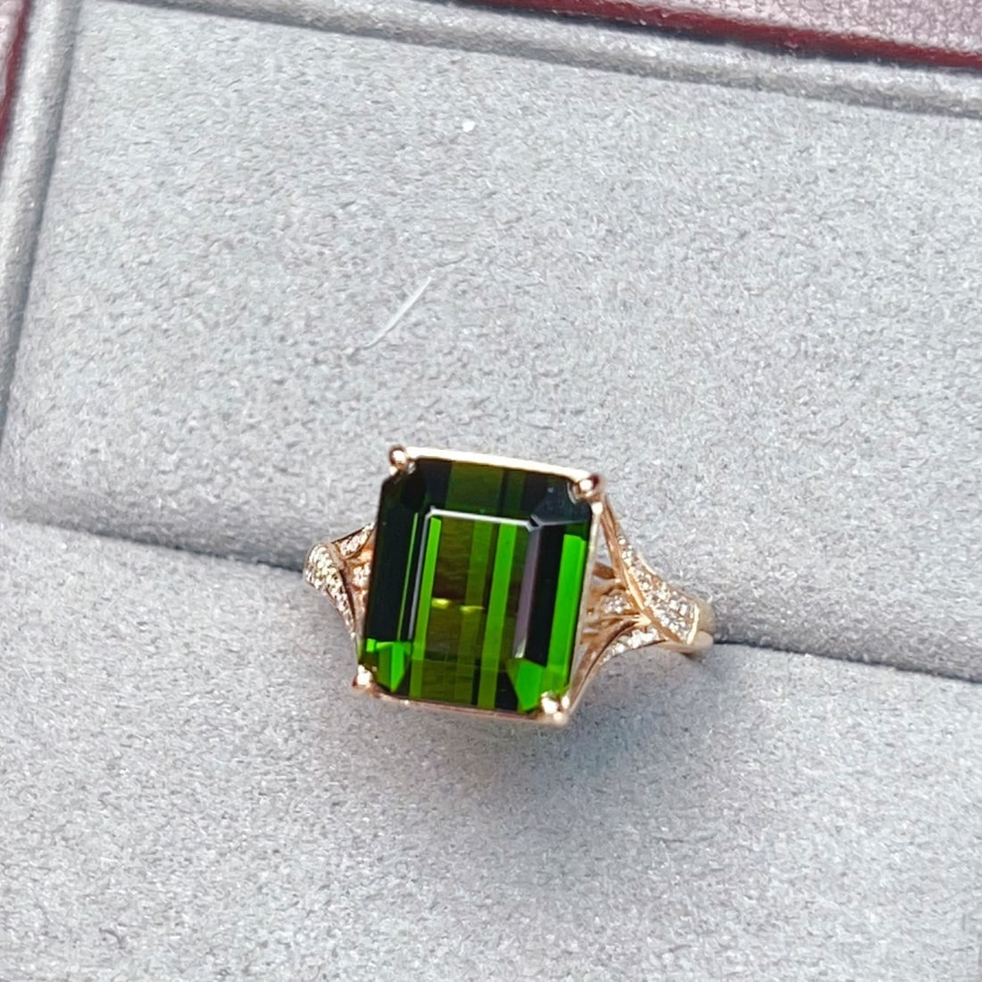 14k Gold 5.61 Ctw Natural Tourmaline & Diamond Ring - 6
