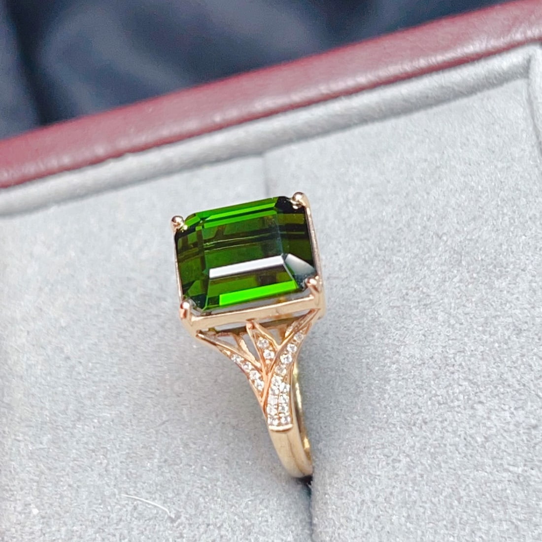14k Gold 5.61 Ctw Natural Tourmaline & Diamond Ring - 7