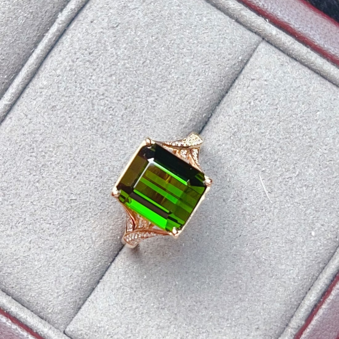 14k Gold 5.61 Ctw Natural Tourmaline & Diamond Ring - 8