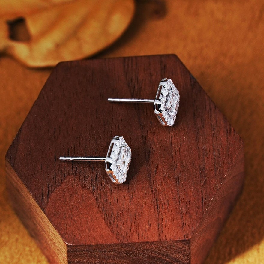 14k Gold 0.5 Ct Natural H Diamond Earrings - 3