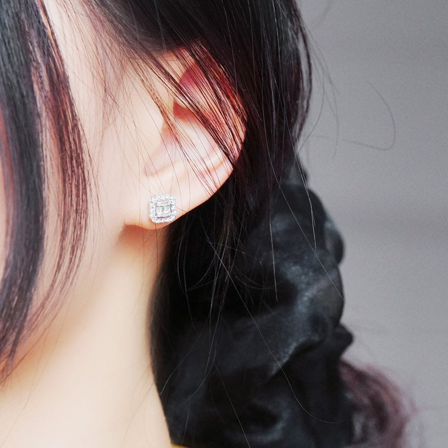 14k Gold 0.5 Ct Natural H Diamond Earrings - 5