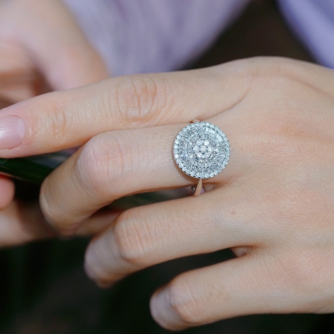 14k Gold 0.70 Ct Natural H Diamond Ring - 2