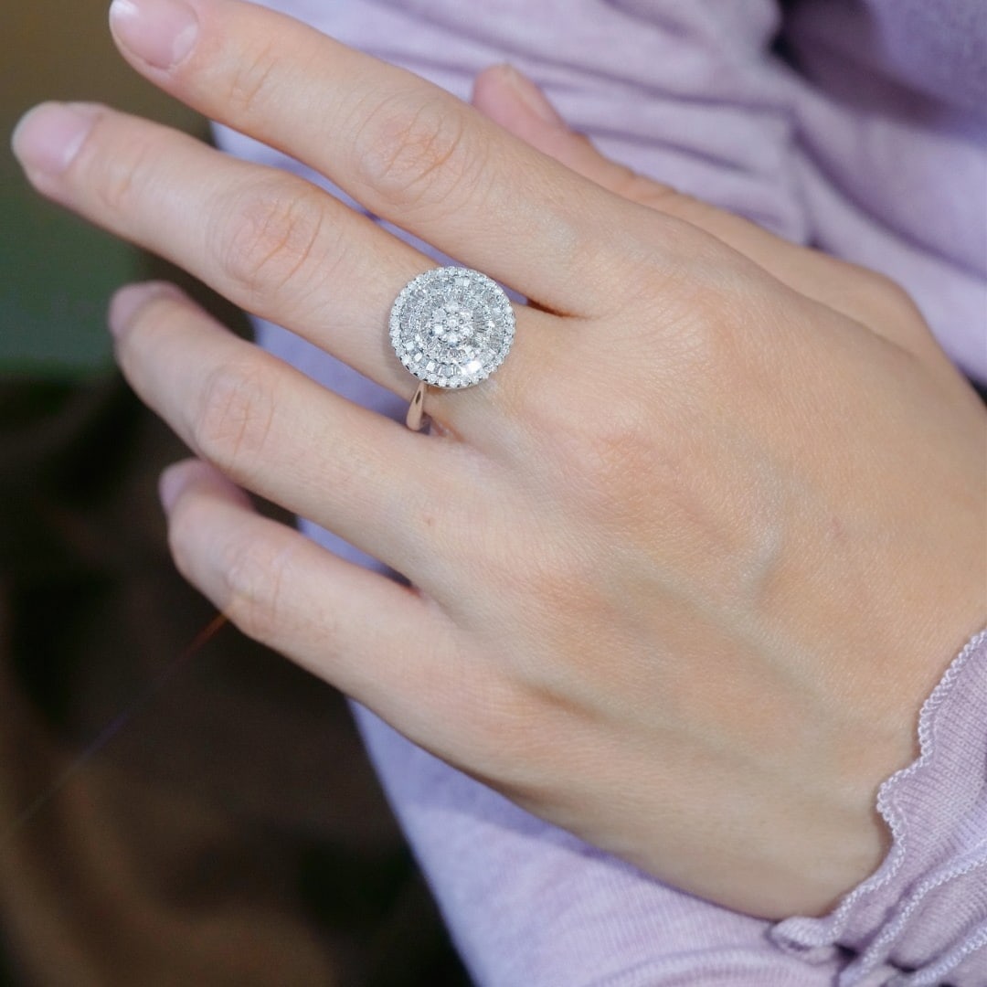 14k Gold 0.70 Ct Natural H Diamond Ring - 3