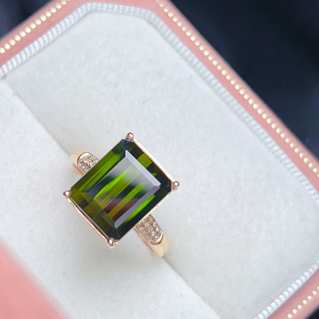 14k Gold 5.94 Ctw Natural Tourmaline & Diamond Ring - 4