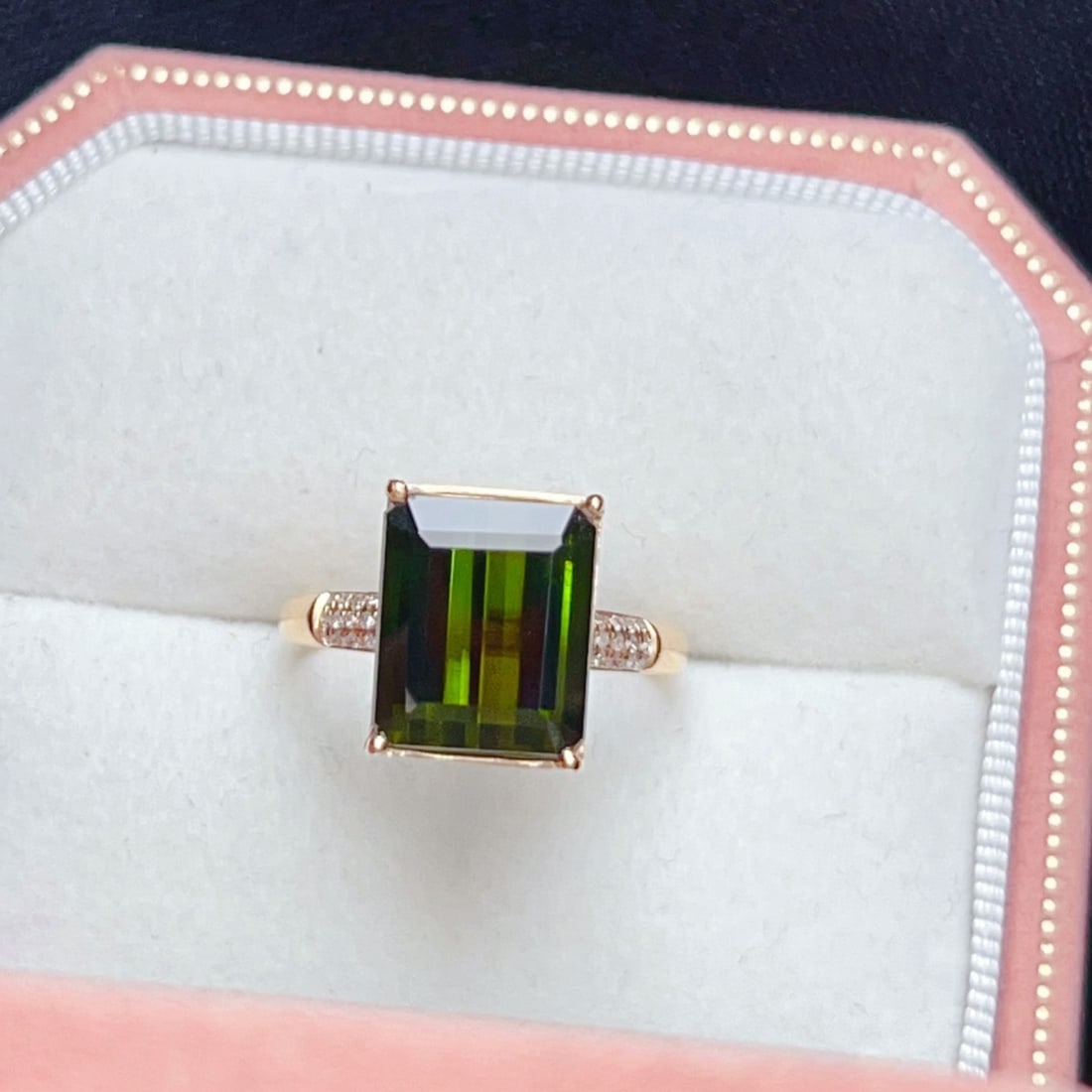 14k Gold 5.94 Ctw Natural Tourmaline & Diamond Ring - 5