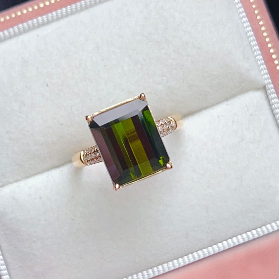 14k Gold 5.94 Ctw Natural Tourmaline & Diamond Ring - 6