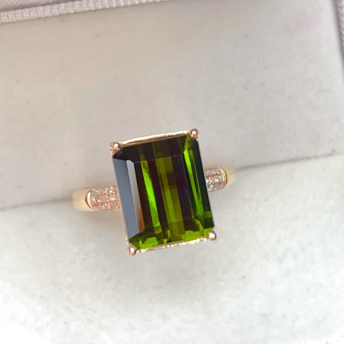 14k Gold 5.94 Ctw Natural Tourmaline & Diamond Ring - 7