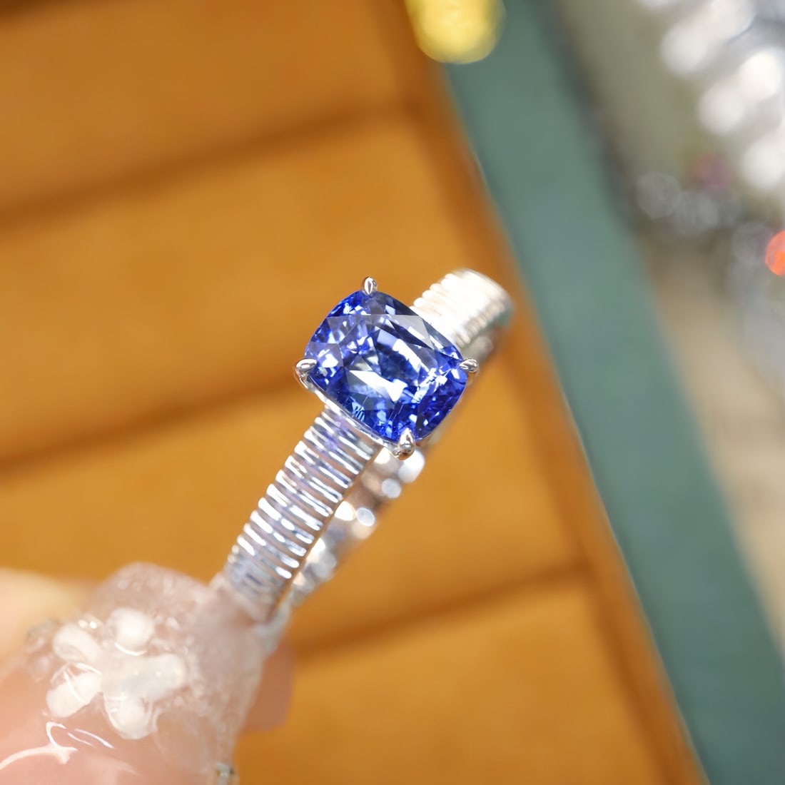 14k Gold 1.54 Ctw Natural Sapphire & Diamond Ring - 3