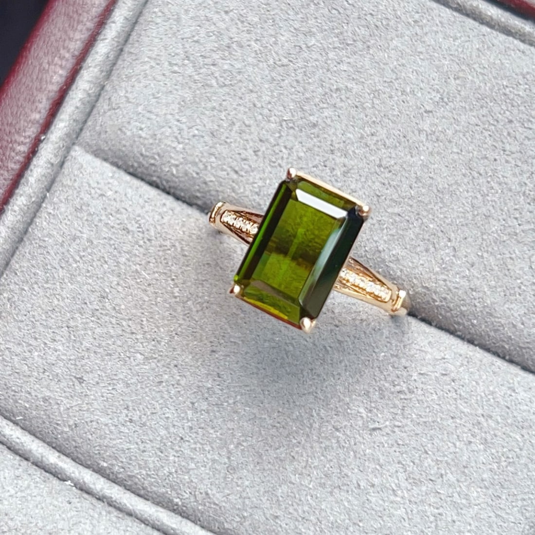 14k Gold 4.28 Ctw Natural Tourmaline & Diamond Ring - 8
