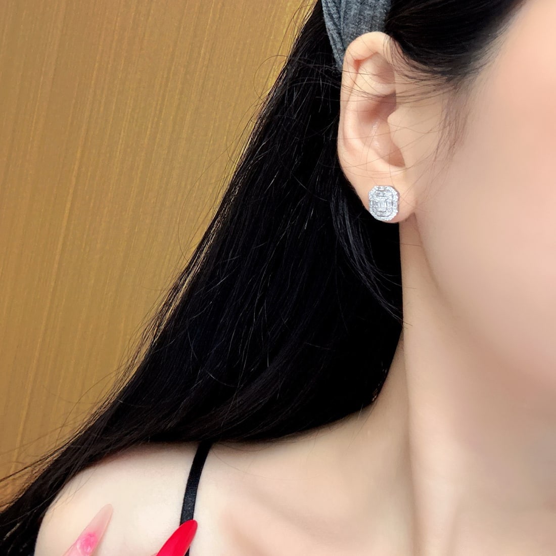 14k Gold 0.76 Ct Natural H Diamond Earrings - 5