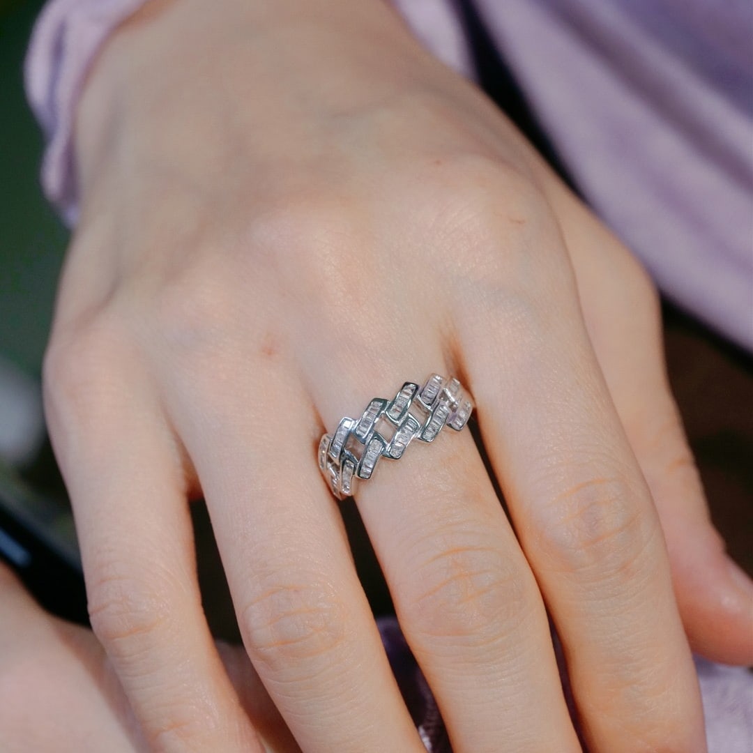 14k Gold 0.40 Ct Natural H Diamond Ring - 3