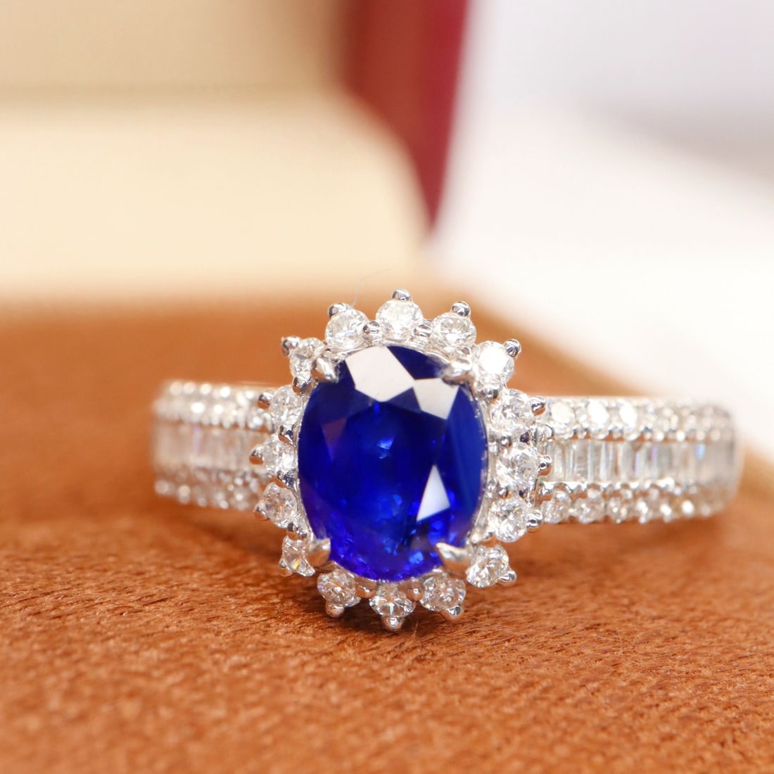 14k Gold 1.78 Ctw Natural Sapphire & Diamond Ring - 3