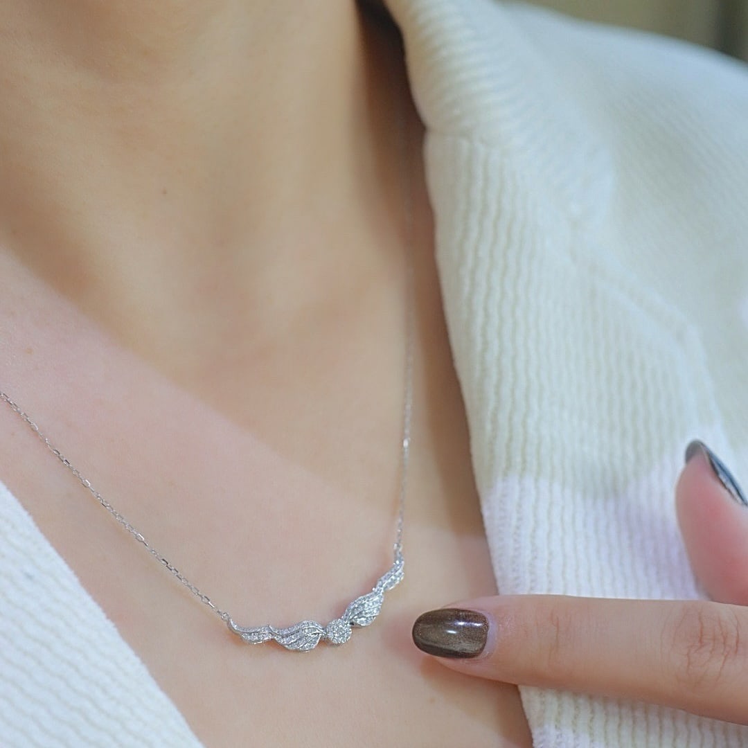 14k Gold 0.5 Ct Natural H Diamond Necklace - 3