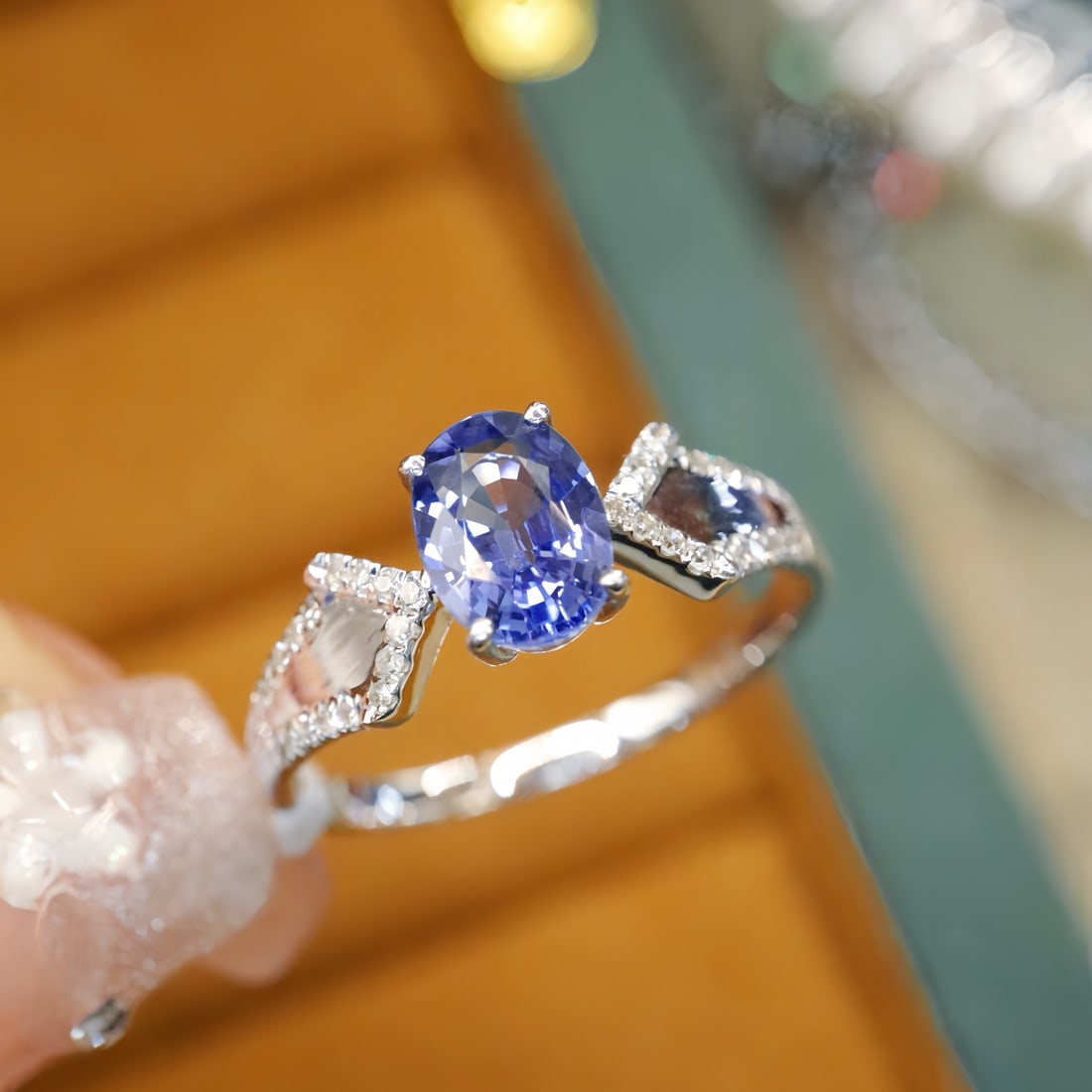 14k Gold 1.25 Ctw Natural Sapphire & Diamond Ring - 2