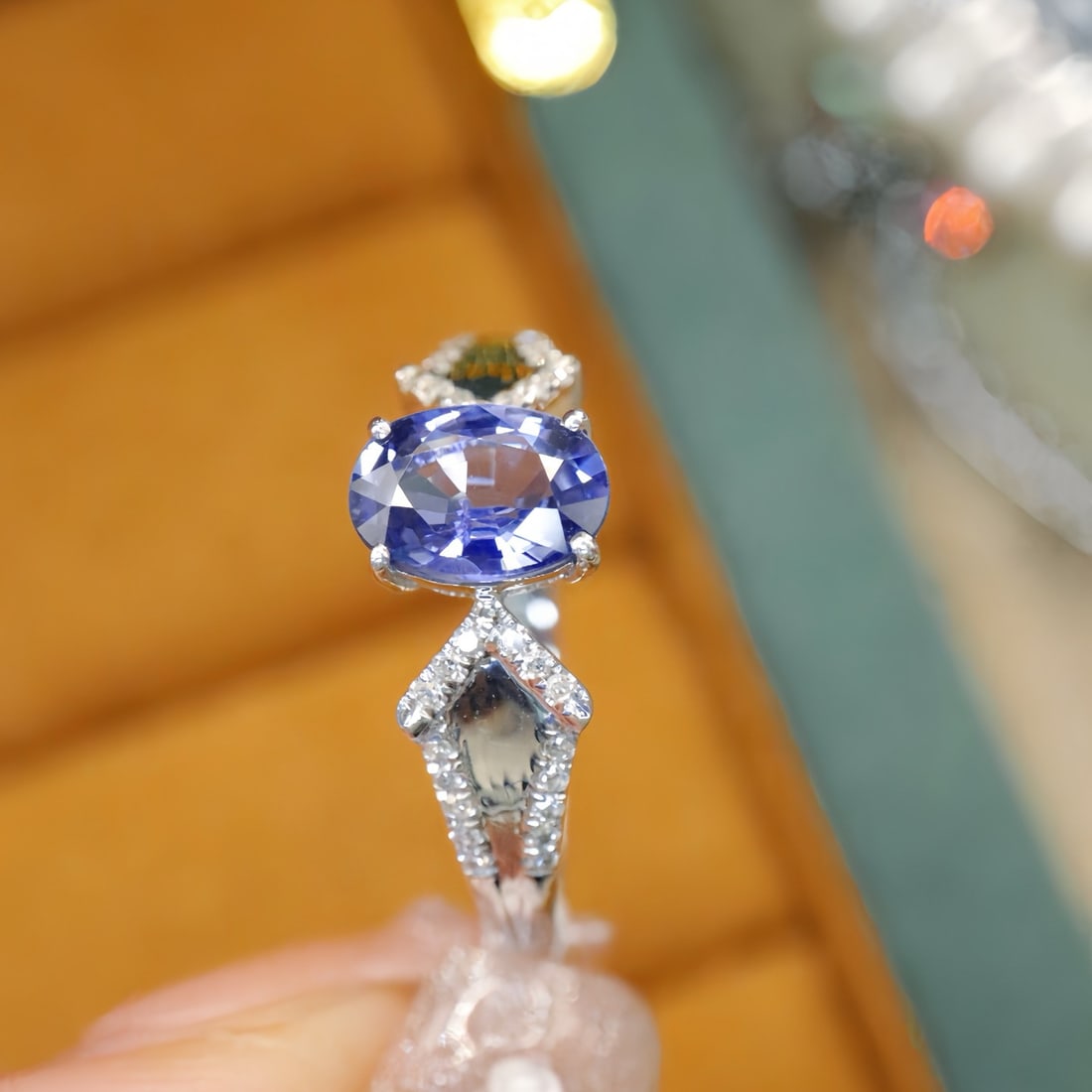 14k Gold 1.25 Ctw Natural Sapphire & Diamond Ring - 3