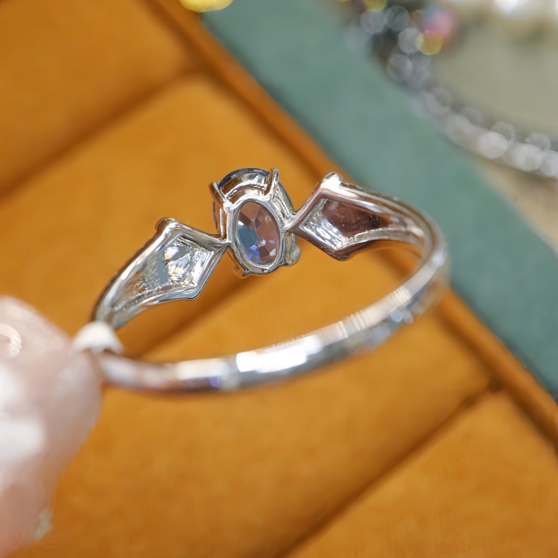 14k Gold 1.25 Ctw Natural Sapphire & Diamond Ring - 4