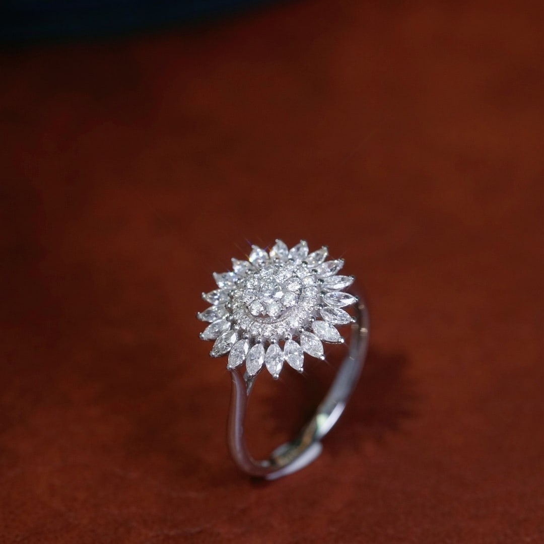 14k Gold 1.00 Ct Natural H Diamond Ring - 8