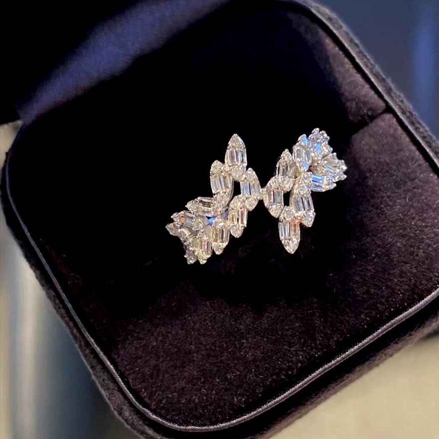 14k Gold 0.9 Ct Natural H Diamond Ring - 3