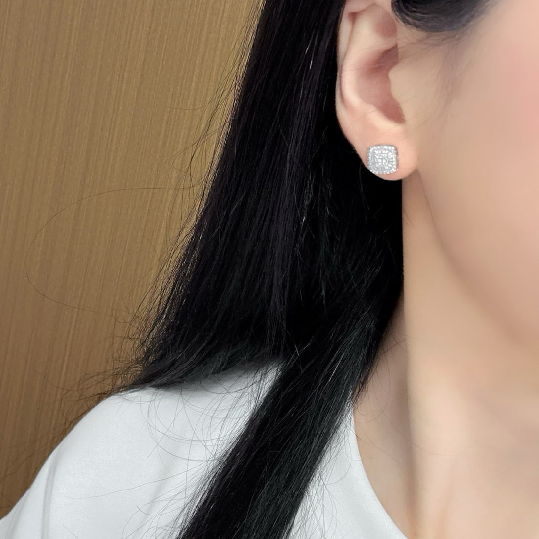 14k Gold 0.7 Ct Natural H Diamond Earrings - 4