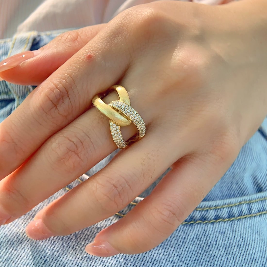 14k Gold 0.35 Ct Natural H Diamond Ring - 3