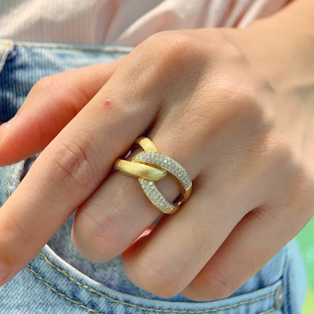 14k Gold 0.35 Ct Natural H Diamond Ring - 4