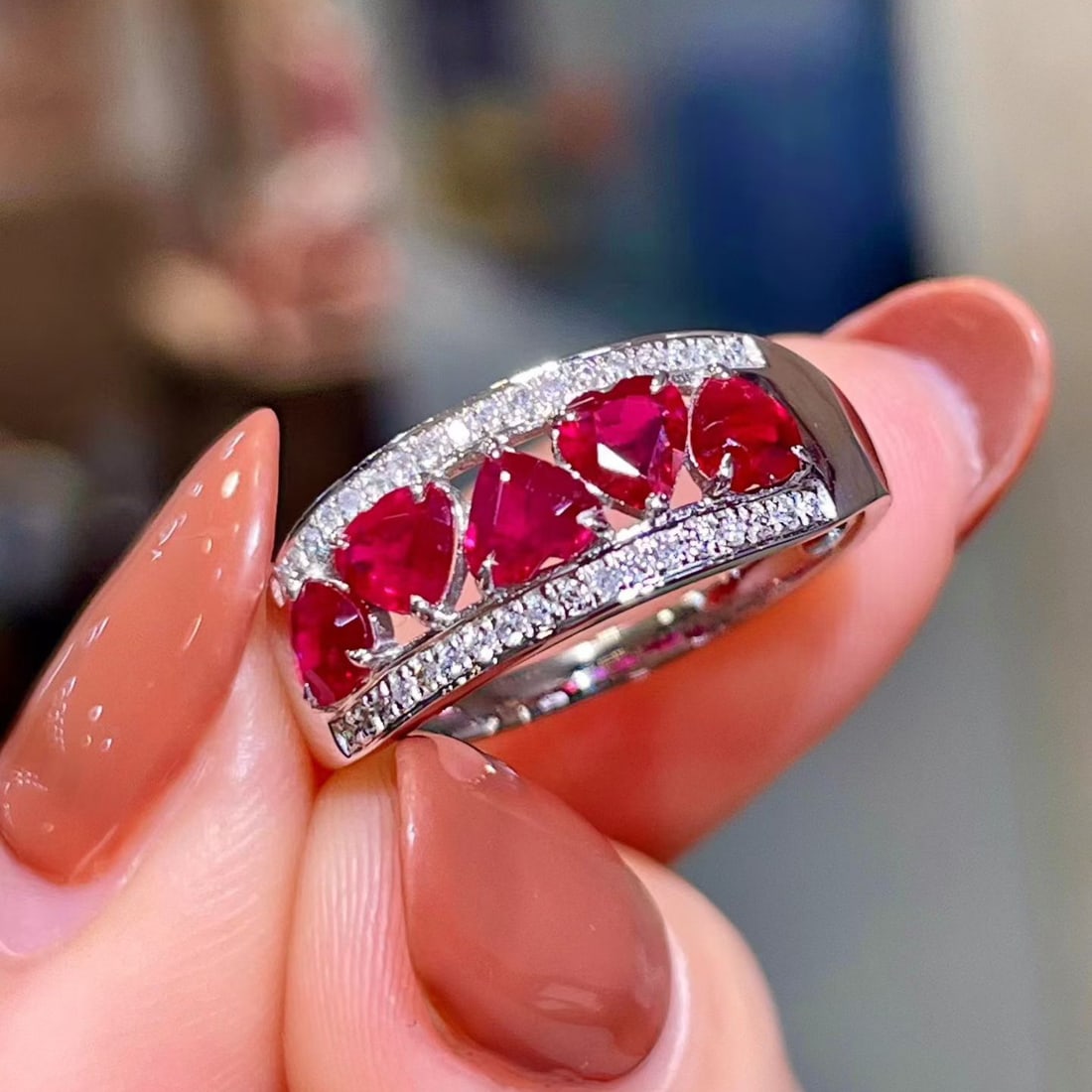 14k Gold 1.17 Ctw Natural Ruby & Diamond Ring - 3