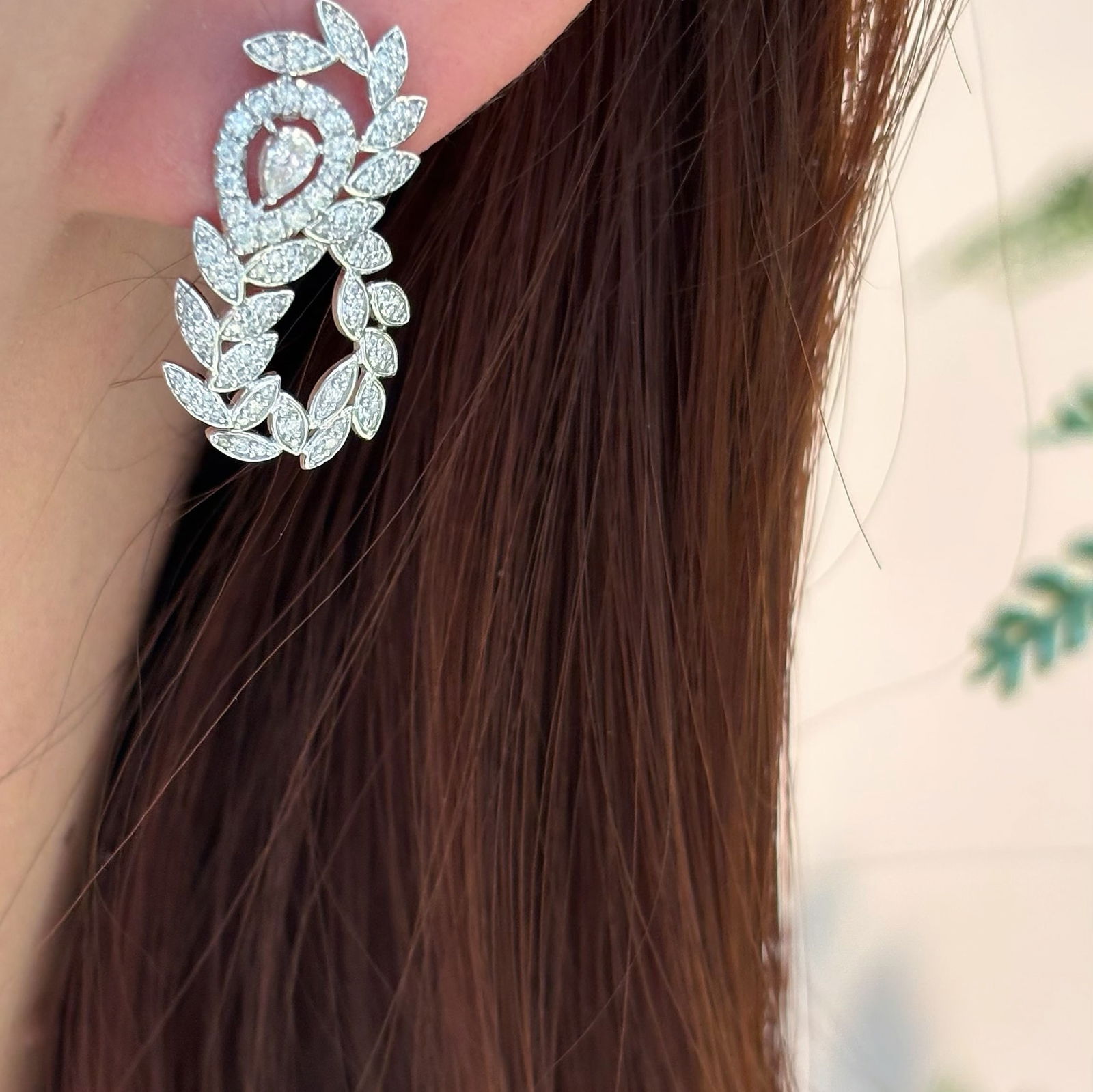 14k Gold 1.5 Ct Natural H Diamond Earrings - 5