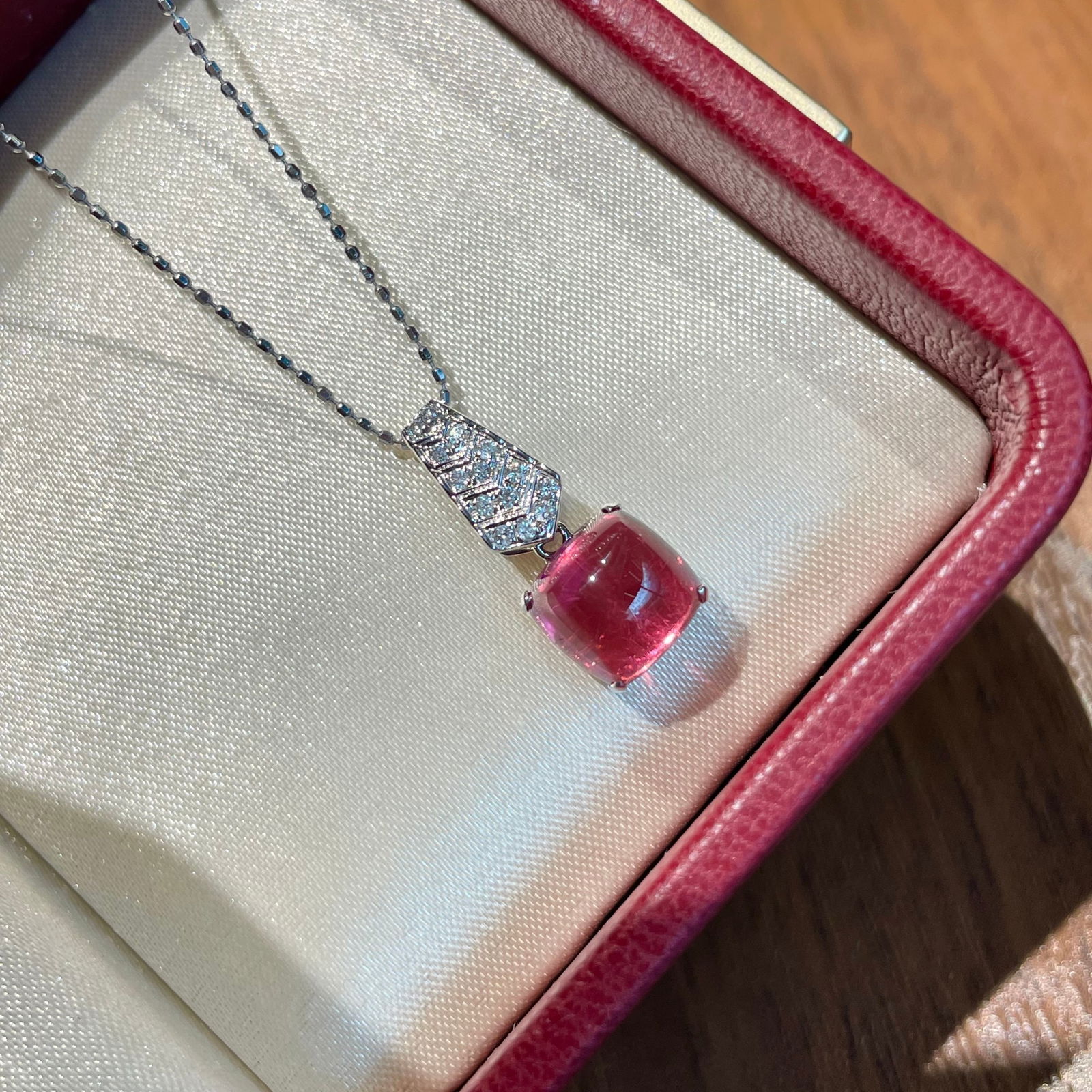 14k Gold 2.3 Ct Natural Tourmaline & Diamond Pendant( Without Chain ) (1 of 7)