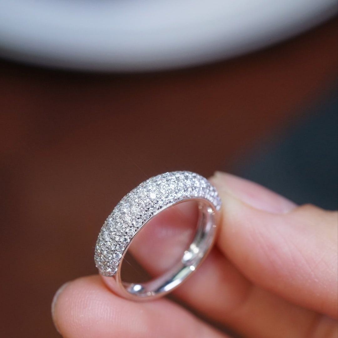 14k Gold 1.10 Ct Natural H Diamond Ring - 5