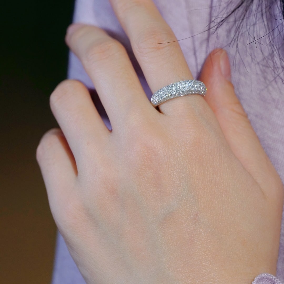 14k Gold 1.10 Ct Natural H Diamond Ring - 9