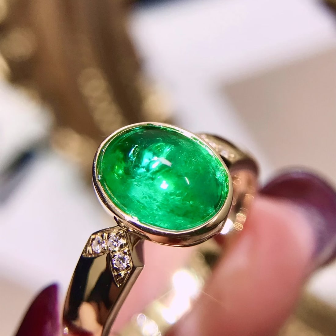 14k Gold 2.03 Ctw Natural Emerald & Diamond Ring - 2